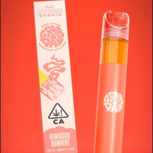 Grab and Dab Hibiscus Sunrise Disposable Vape 2G THCA – Floral Tropical Rechargeable Pen with Worldwide Shipping