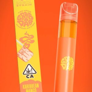 Grab and Dab Karibean Mango Disposable Vape 2G THCA – Tropical Juicy Rechargeable Pen with Worldwide Shipping