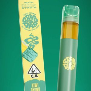 Grab and Dab Kiwi Skunk Disposable Vape 2G THCA – Fruity Earthy Rechargeable Pen with Worldwide Shipping