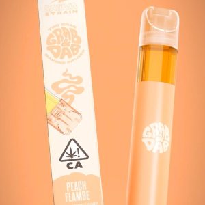 Grab and Dab Peach Flambé Disposable Vape 2G THCA – Gourmet Fruity Rechargeable Pen with Worldwide Shipping