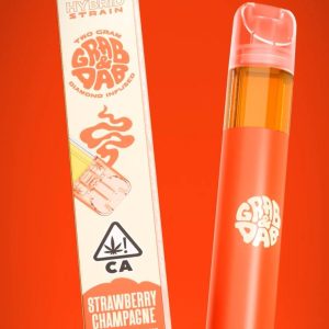 Grab and Dab Strawberry Champagne Disposable Vape 2G THCA – Berry Bubbly Rechargeable Pen with Worldwide Shipping